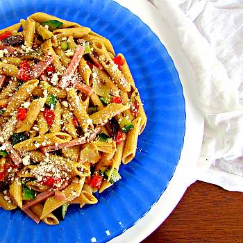 Greek Penne Pasta with Ham Recipe