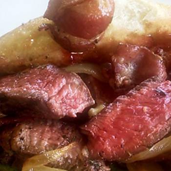 Pecan Encrusted Ribeye Sandwich with Gorgonzola Butter and Pinot Pepper-Balsamic Jam Recipe