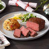 Top Sirloin and Crab Cakes